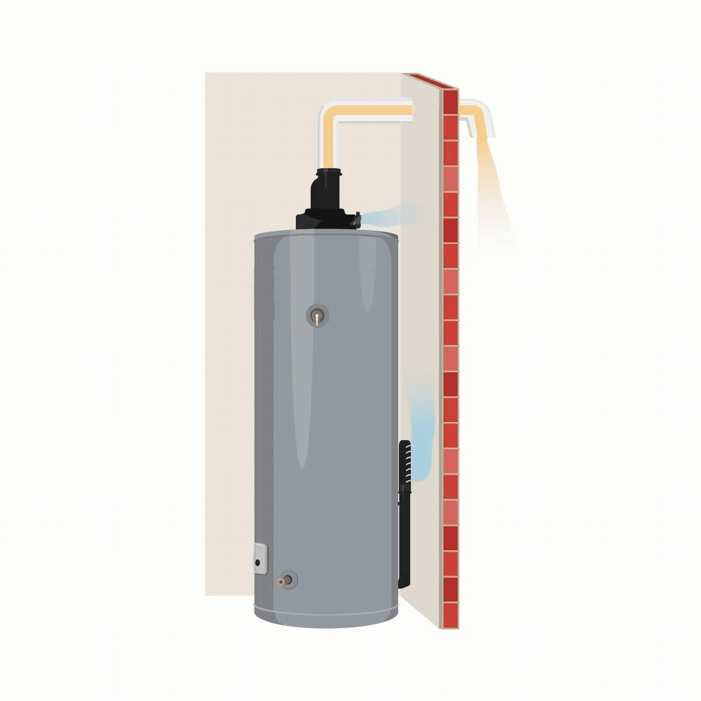 power vent gas water heaters graphic