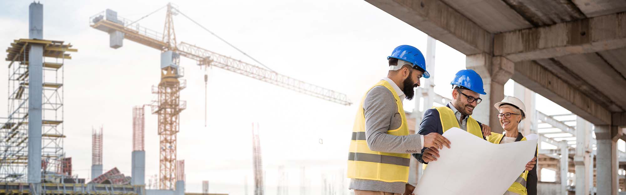 Builders on a construction site