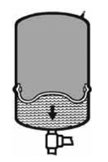 Delivery Cycle*
Pump remains shut off while<br/>air
pressure in top chamber forces
diaphragm downward, delivering
water to system.