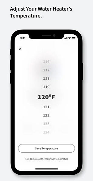 Adjust temperature screen